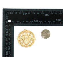 Load image into Gallery viewer, CZ Gold Bee On Round Link Charm, Sku#LK789
