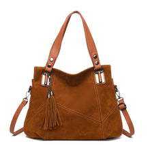 Load image into Gallery viewer, Women's Retro Tassel Suede Crossbody Bag | Vintage European Style Handbag with Multiple Pockets