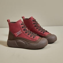 Load image into Gallery viewer, Women's Retro High Top Platform Sneakers | Height-Boosting Leather Shoes