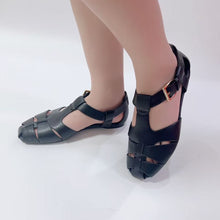Load image into Gallery viewer, Women's Buckle Strap Mid-Heel Sandals | Round Toe Faux Leather Multi-Color