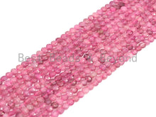 Load image into Gallery viewer, High Quality Natural Pink Tourmaline Checkerboard Cut Beads, 4mm Turtle Shell cut Tiny Tourmaline Beads, 16 Full strand, sku# U793