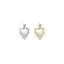 Load image into Gallery viewer, Silver Gold Opal Mop Heart Charm Pendant, Sku#LX750