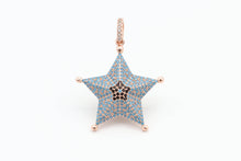 Load image into Gallery viewer, CZ Micro Pave 28x36mm Turquoise Star Pendant/Charm, Cubic Zirconia Pendant/Charm for Necklace Bracelet, Fashion Jewelry Findings, sku#F5