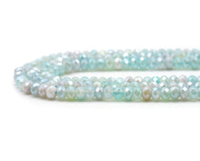 Load image into Gallery viewer, Mystic Natural Aqua Blue Banded Agate Rondelle Faceted Beads, Sku#UA251