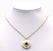 Load image into Gallery viewer, Gold CZ Enamel Octagon Shape Focal Pendant, Sku#LK726