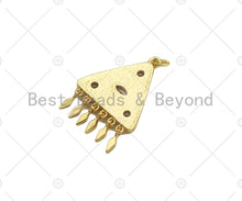 Load image into Gallery viewer, CZ Micro Pave Evil Eye with Dainty Tirangle On Triangle Shape Pendant, Big CZ 18K Gold Charm, Necklace Bracelet Charm, 30x21mm,Sku#L564