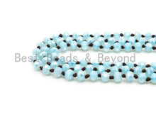 Load image into Gallery viewer, 60/36 EXTRA Long Hand Knotted Mint Color Crystal Necklace, Double Wrap Necklace, Mint 2x4mm/5x8mm Rondelle Faceted Crystal Beads,SKU#D24