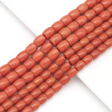 Load image into Gallery viewer, Orange Coral Jade Barrel Shape Beads, Sku#U1737