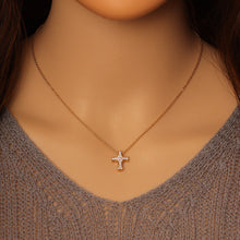 Load image into Gallery viewer, Gold Dainty Cross Charm Adjustable necklace, Sku#B366