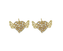 Load image into Gallery viewer, Baguette CZ Heart With Wings Charm, Sku#LK605