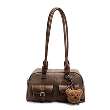 Load image into Gallery viewer, Retro Color-Block Boston Handbag | Chic PU Leather Crossbody Bag for Women | Sarah Express