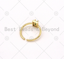 Load image into Gallery viewer, Big  Rectangle CZ Adjustable Ring,Sku#X234