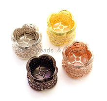 Load image into Gallery viewer, CZ Micro Pave Floral Cylinder Beads, Cubic Zirconia Spacer Beads, 4 sizes, sku#G112
