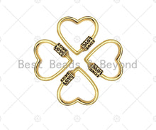 Load image into Gallery viewer, 18K Gold Love Word On Heart Shape Screw Clasp, Heart Connector, Gold Carabiner Clasp,30x29mm, Sku#K172