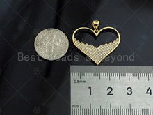Load image into Gallery viewer, 18K Gold Large Heart Shape Pendant,Heart Charm, Heart Pave Pendant, Gold plated, 21mm, Sku#LK55