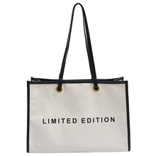 Load image into Gallery viewer, Women's Large Canvas Tote Bag – Stylish PU &amp; Canvas Shoulder Bag with Zipper Pocket