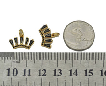 Load image into Gallery viewer, Gold Black CZ Crown Charm, Sku#LK663