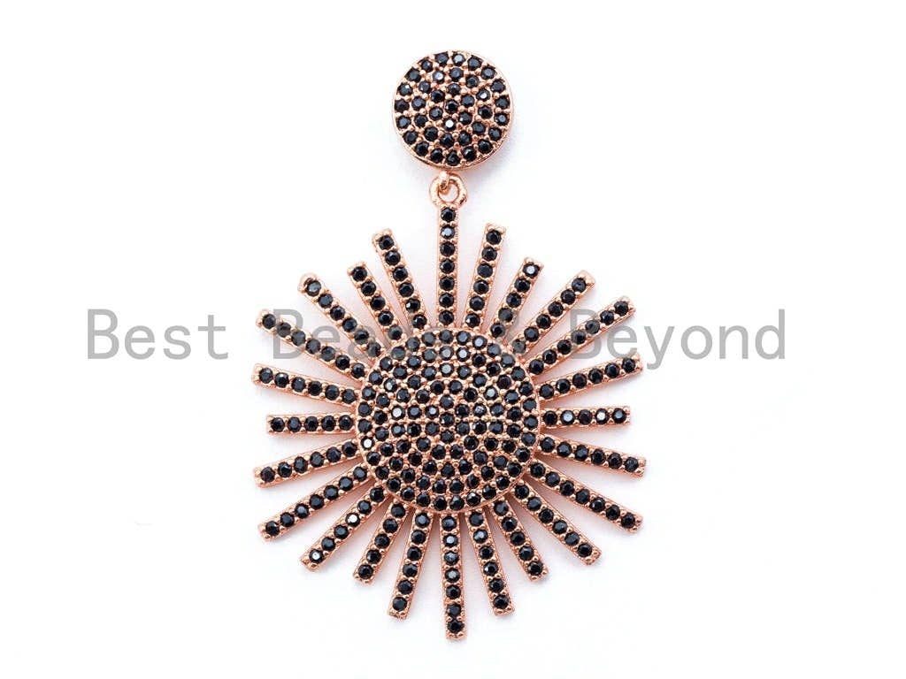CZ Black Rhodium Micro Pave Starburst Pendant,sku#L75