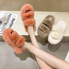 Load image into Gallery viewer, Women's Fuzzy House Slippers | Faux Fur Fluffy Bedroom Slides