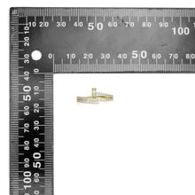 Load image into Gallery viewer, Gold Silver Clear CZ Nail Wrap Adjustable Ring, Sku#A379