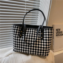 Load image into Gallery viewer, Plaid Shoulder Tote Bag for Women – Large Capacity Nylon Everyday Handbag