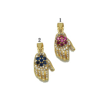 Load image into Gallery viewer, Gold CZ Flower on Hand Charm, Sku#LD316