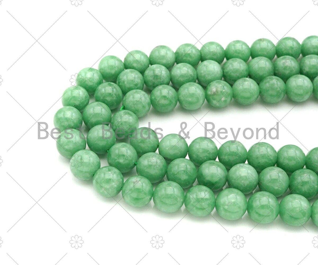 High Quality Natural Dark Green Angelite Beads, 6mm/8mm/10mm/12mm Round Smooth Beads, 15.5'' Full Strand, Sku#U1130