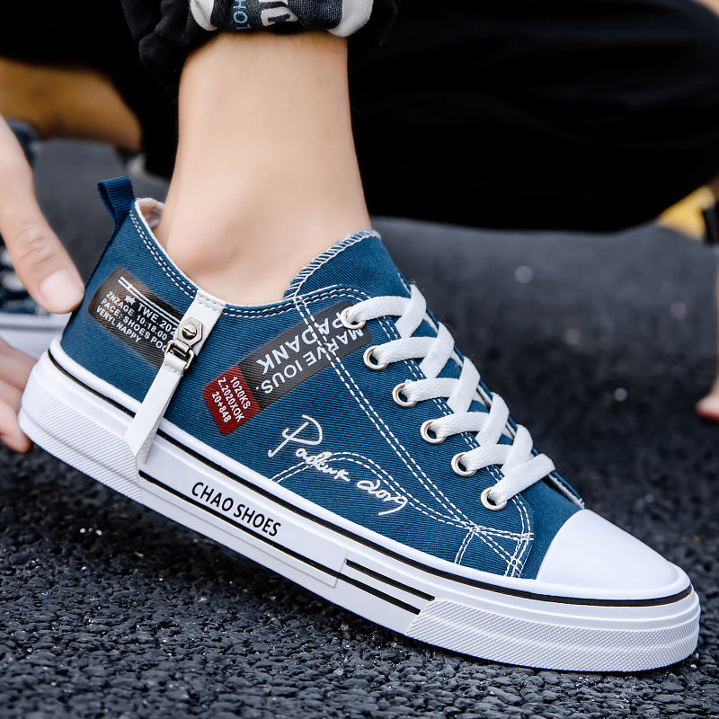 Men's Breathable Canvas Sneakers | Lace-Up Casual Shoes