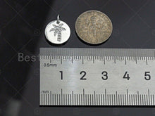 Load image into Gallery viewer, CZ Micro Pave Coconut Tree  on Disc Pendant/Charm, Sku#L320