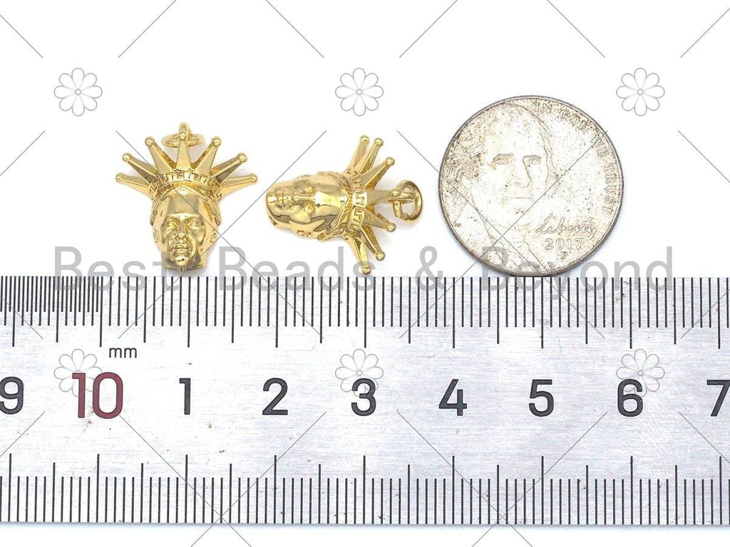 Liberty Statue Shape Pendant/Charm, 18K Gold Filled Liberty Statue Charm, Necklace Bracelet Charm Pendant,16x17mm,Sku#L576