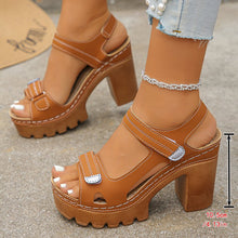 Load image into Gallery viewer, Women's Thick Sole High Heel Sandals | Single Strap Buckle Summer Shoes