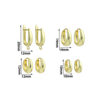 Load image into Gallery viewer, Plain Gold Oval Shape Everyday Hoop Earrings, Sku#LD742