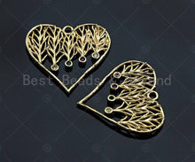 Load image into Gallery viewer, Filigree Colored Stone Gold Lacy Heart/Drop Charm, Brushed Gold Twisted Wire Charm Pendants for Earrings necklace making, sku#CP02