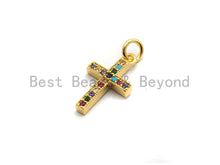 Load image into Gallery viewer, CZ Micro Pave Cross Charm Pendant, Cross charm, sku#F685