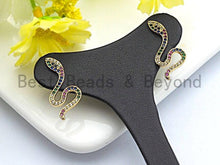 Load image into Gallery viewer, CZ Micro Pave Rainbow Naja Naja Atra Earring, Sku#J124