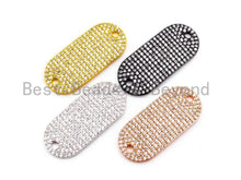 Load image into Gallery viewer, CZ Micro Pave 13x29mm Slab Oval Two Hole Bracelet Connector,SKU#382C