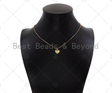 Load image into Gallery viewer, Love/Mom Word On Heart Shape Pendant18K Dainty Gold Medallio