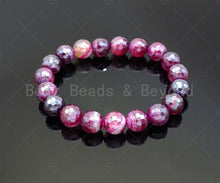 Load image into Gallery viewer, Mystic Hot Pink Banded Agate Stretchy Bracelet, Sku#U1094