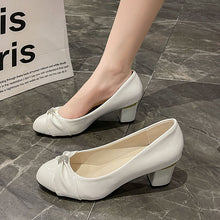 Load image into Gallery viewer, Women's Slip-on Block Heel Round-toe Shoes | Korean Style PU Flats
