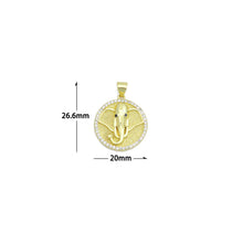 Load image into Gallery viewer, CZ Gold Elephant Head Coin Charm Pendant,Sku#LX860