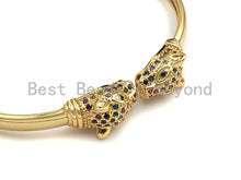 Load image into Gallery viewer, CZ Panther Head Cuff Bracelet, Sku#X155