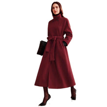 Load image into Gallery viewer, Women's Double-breasted Long Wool Coat With Suit Collar