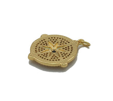 Load image into Gallery viewer, Gold CZ Pave North Star Medallion Coin Charm, Sku#LX116