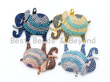 Load image into Gallery viewer, CZ Micro Pave Turquoise Cobalt Elephant Pendant/Charm, sku#L23C