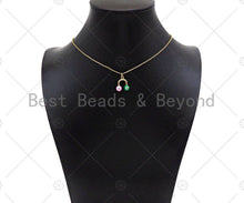 Load image into Gallery viewer, 18k Dainty Gold U Shape With Enamel Evil Eye Pendant/Charm, Colorful Enamel Evil Eye Charm, Necklace Bracelet Charm,14x15mm, Sku#LK247