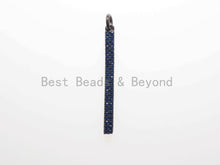 Load image into Gallery viewer, CZ Micro Pave Long Bar Pendant, Cubic Zirconia Strip Pendant, Green/Fuchsia/Turquoise/Cobalt/Black Micro pave pendant, 32x3mm, sku#F483