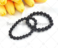 Load image into Gallery viewer, Natural Matt Black Onyx Stretchy Bracelet