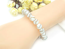 Load image into Gallery viewer, Natural White Tibetan Agate Stretchy Bracelet,U1092