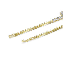 Load image into Gallery viewer, Clear Green CZ Cross Gold Adjustable Bracelet, Sku#B367