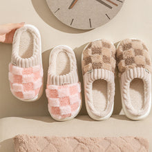 Load image into Gallery viewer, Plaid Plush Slippers for Women &amp; Men